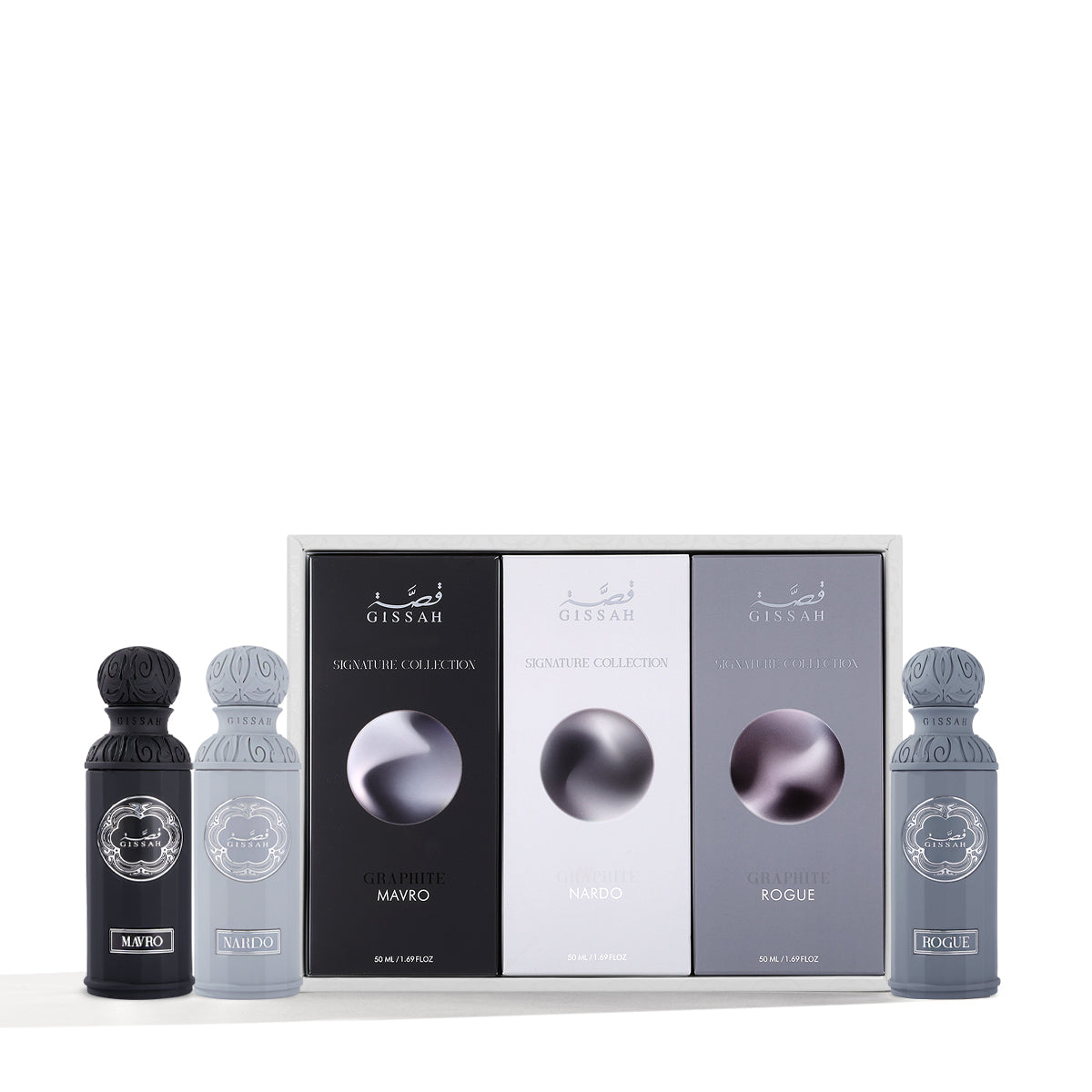 Graphite Set 3x50ml Perfumes by Gissah - Pre Order