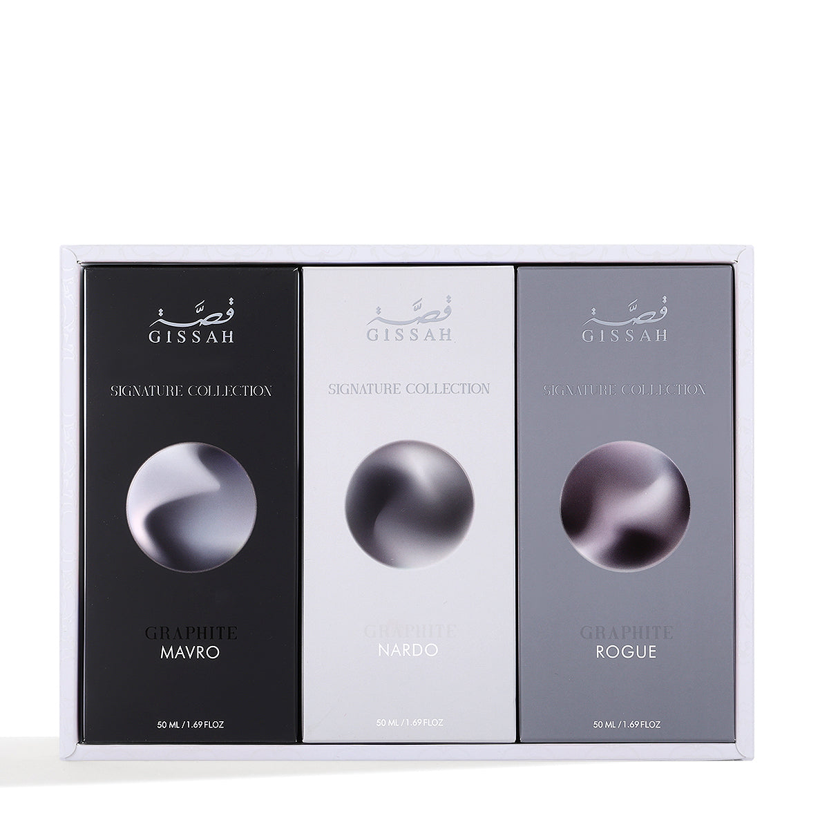 Graphite Set 3x50ml Perfumes by Gissah - Pre Order